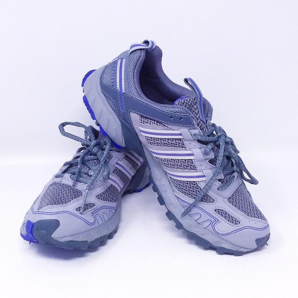 Adidas Running Shoes Athletic Sneakers Lace Up Gray Purple 9.5